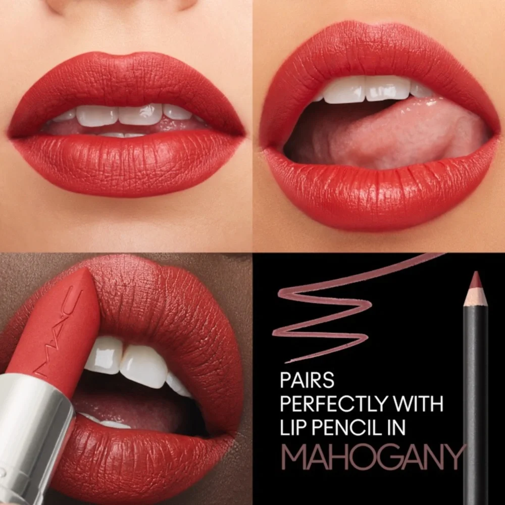 MAC Matte Lipstick Chili 602 Full Size 3g 0.10 oz NIB Dark Warm Red Brick